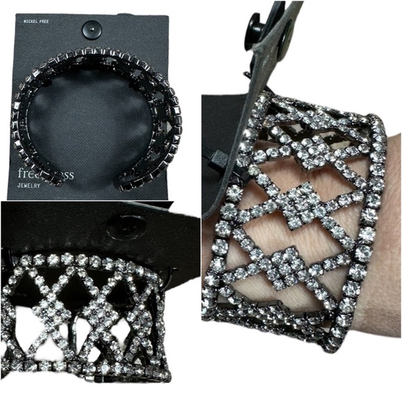 Nordstrom Jewelry - FREE PRESS: NWT Rhinestone Criss-Cross Cuff Bracelet